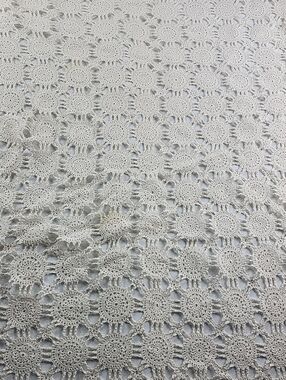 Vintage Handcrafted Crochet Tablecloth, 56"x66", Elegant Home Decor